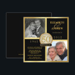 Elegante 50° Aniversario Boda Invitaciones de foto<br><div class="desc">Crea tus propias y elegantes invitaciones a la fiesta del 50° aniversario del Boda con fotos del "entonces y ahora" — Personalizar el nombre, la fecha y los detalles de tu aniversario de Boda de oro o cualquier celebración especial del aniversario. Se puede personalizar fácilmente para otras ocasiones especiales: 10,...</div>