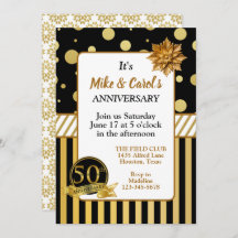 Elegante 50° Aniversario de la Invitación