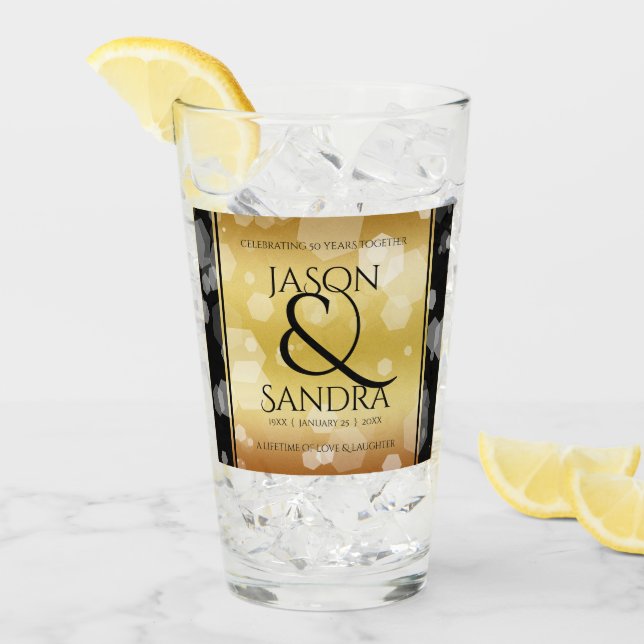 Elegante 50° Aniversario del Boda de Oro (Anverso (hielo))