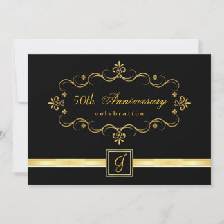 Elegante 50 Aniversario - Invitaciones en monogram