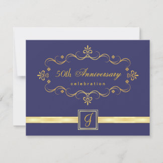 Elegante 50 Aniversario - Invitaciones en monogram