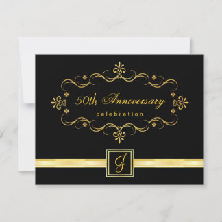 Elegante 50 Aniversario - Invitaciones en monogram