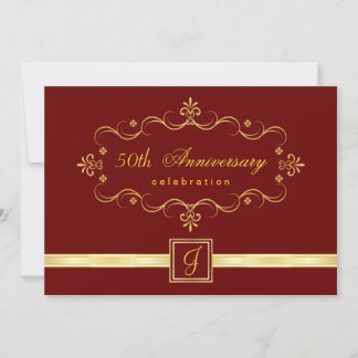 Elegante 50 Aniversario - Invitaciones en monogram