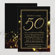 Elegante 50 y fabulosa invitación a la fiesta de c