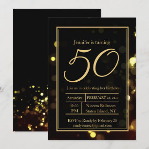 Elegante 50 y fabulosa invitación a la fiesta de c