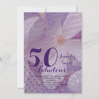 Elegante 50 y fabulosa invitación al cumpleaños de