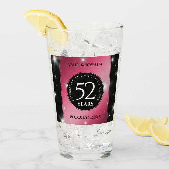 Elegante 52º aniversario de bodas de rubí estrella (Anverso (hielo))
