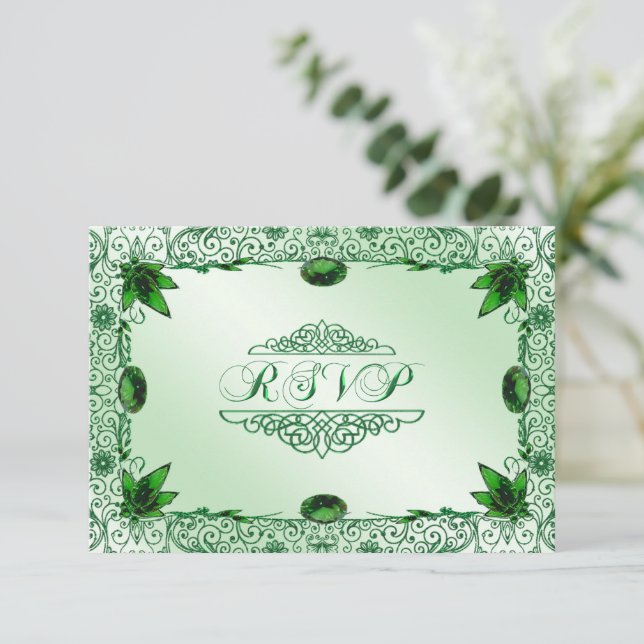 Elegante 55º Aniversario Boda Invitación RSVP (Anverso de pie)