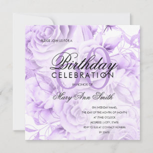 Elegante 60° cumpleaños fiesta floral morada