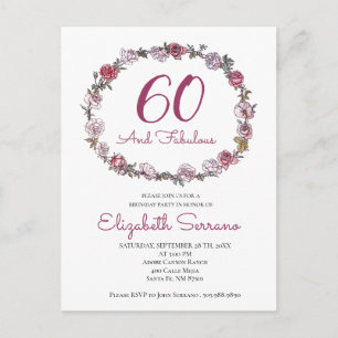 Elegante 60 Y Fabulosas Invitaciones A La Fiesta D