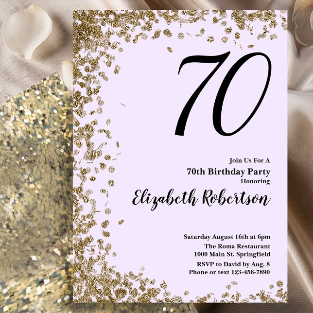 Elegante 70.ª Invitación a los cumpleaños (Subido por el creador)