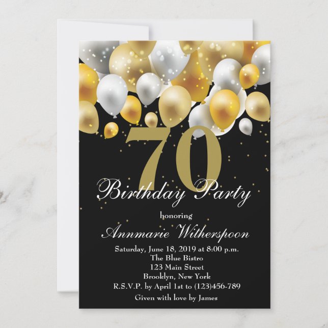 Elegante 70.ª invitación a los globos de oro (Anverso)