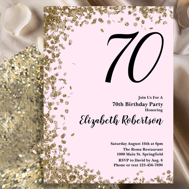 Elegante 70.ª Invitación de cumpleaños Secuencias  (Subido por el creador)