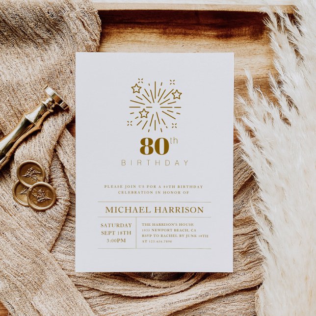 Elegante 80.ª invitación por cumpleaños a cualquie (Subido por el creador)