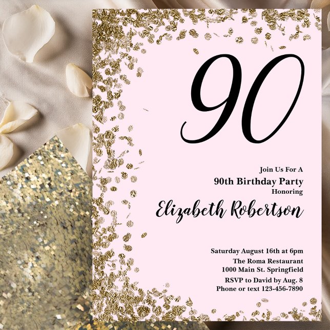 Elegante 90.ª Invitación de cumpleaños Secuencias  (Subido por el creador)