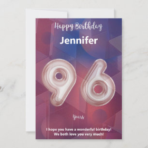 Elegante 96ª tarjeta de cumpleaños feliz - Persona