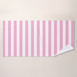 Elegante a rayas blanco y rosa claro