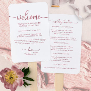 Elegante Abanico de Mano de Cronología de Boda con
