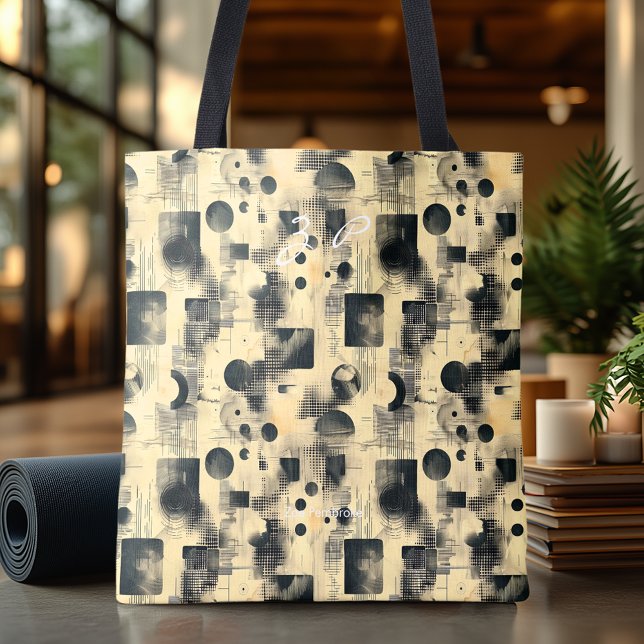 Elegante Abstracto Beige Personalizado Bolsa De To (Subido por el creador)
