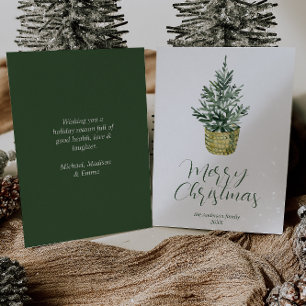 Elegante acuarela Árbol caprichoso Feliz Navidad
