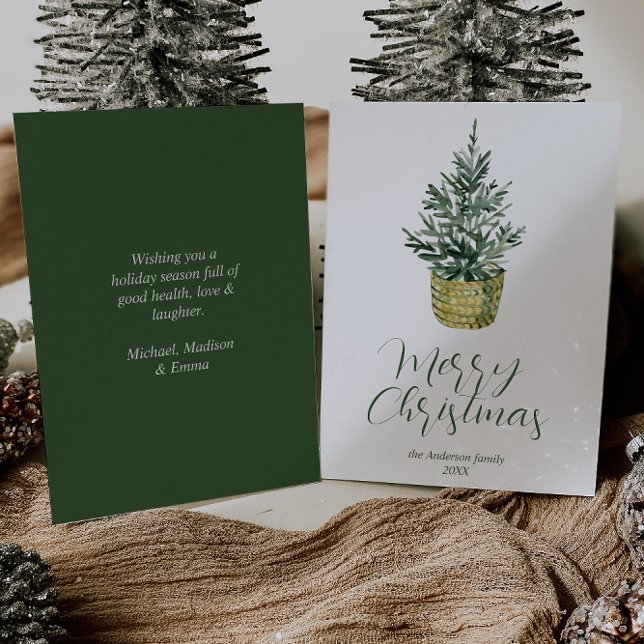 Elegante acuarela Árbol caprichoso Feliz Navidad (Subido por el creador)