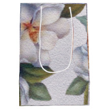 Elegante acuarela Blanco Magnolia Flor Bolsa de Re