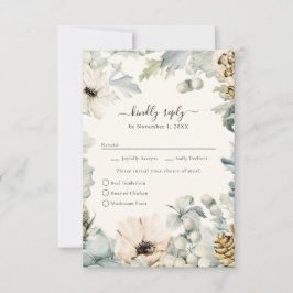 Elegante acuarela Boda floral Tarjeta RSVP