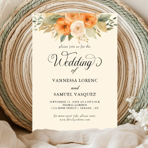 Elegante acuarela Bohemia Invitación a la boda