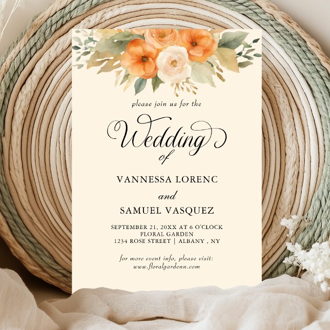 Elegante acuarela Bohemia Invitación a la boda (Subido por el creador)