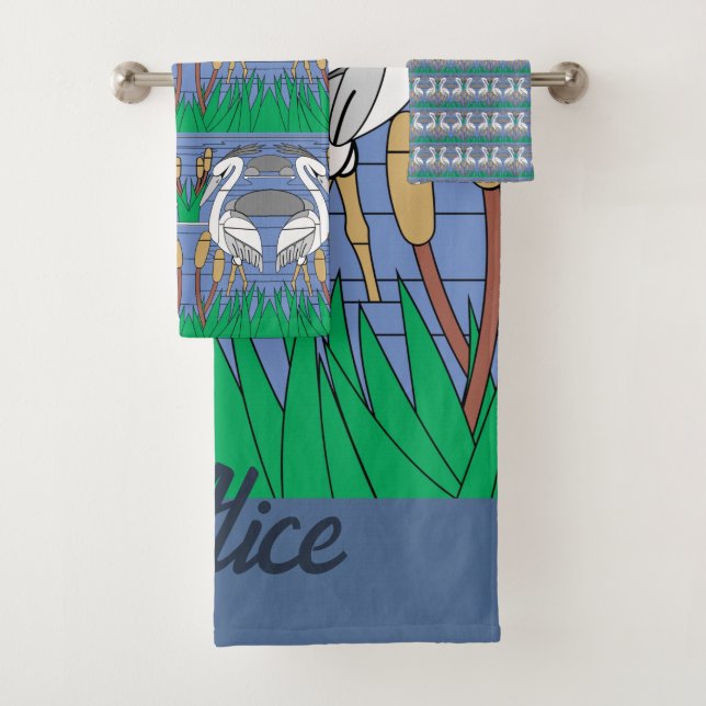 Elegante acuarela Cisnes Naturaleza Gráficos de ve (In situ)