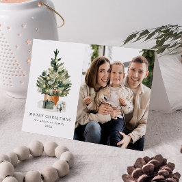 Elegante acuarela de árbol de Navidad