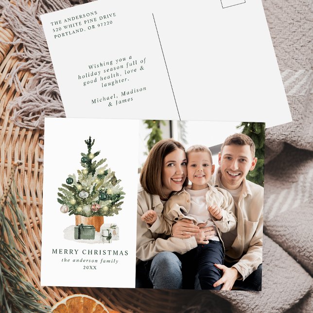 Elegante acuarela de árbol de Navidad (Subido por el creador)