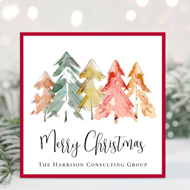 Elegante acuarela de negocios Feliz Navidad (Spread the joy of the season and strengthen business relationships with our elegant holiday card)