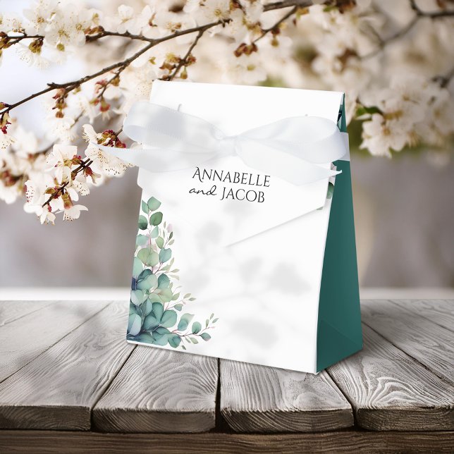 Elegante acuarela deja caja de favores de boda (Subido por el creador)