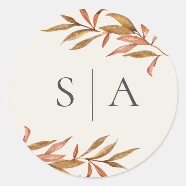 Elegante acuarela deja Sellos para sobres Bodas (Anverso)