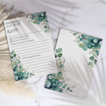 Elegante acuarela deja tarjeta RSVP