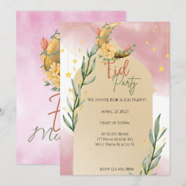 Elegante acuarela Eid Fiesta Invitación Eid