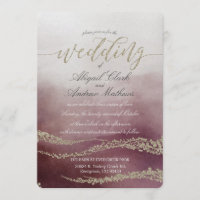 Elegante acuarela en la invitación a la boda de Cr