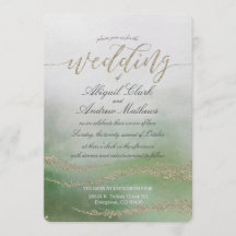 Elegante acuarela en la invitación a la boda de fo