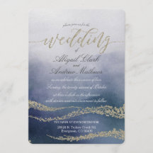 Elegante acuarela en la invitación a la boda de su