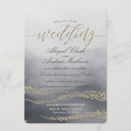 Elegante acuarela en la invitación a la boda del h