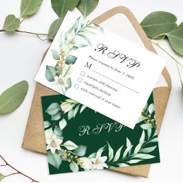 Elegante acuarela Eucalyptus Tarjeta RSVP