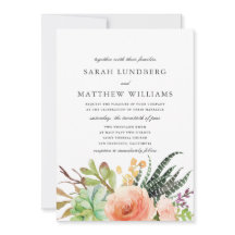Elegante acuarela exitosa | Invitación a la boda