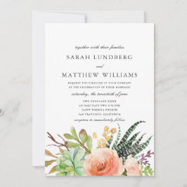 Elegante acuarela exitosa | Invitación a la boda