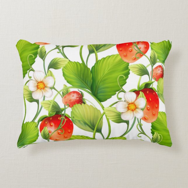 Elegante acuarela floral almohada lumbar decorativ (Anverso)