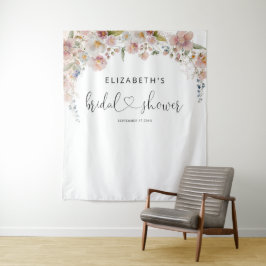 Elegante acuarela Floral Bridal Ducha Tapiz