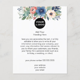 Elegante acuarela Floral Business Flyer
