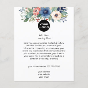 Elegante acuarela Floral Business Flyer