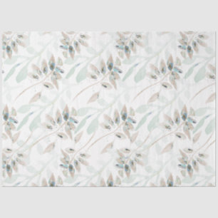 Elegante acuarela floral Verde azulado Papel de te