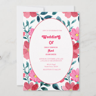 elegante acuarela FLORAL WEDDING Invitación